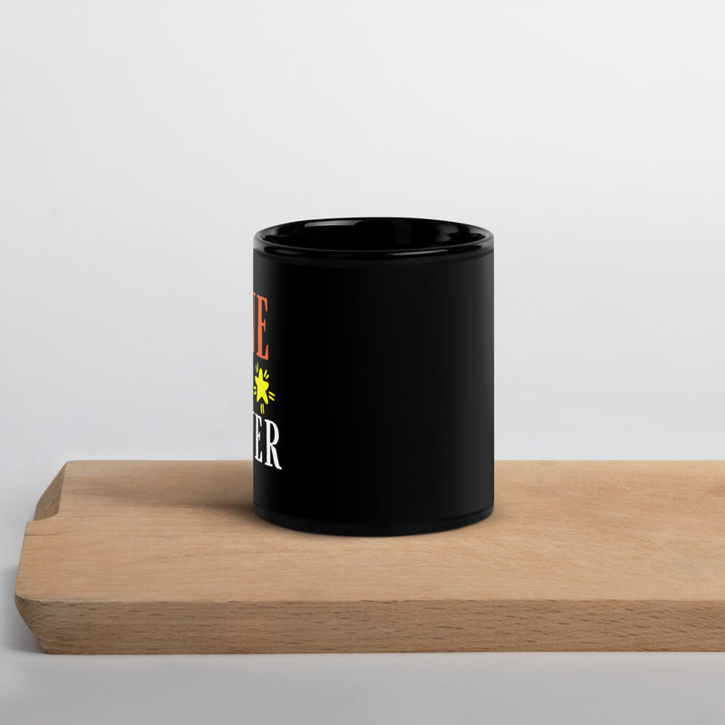 "Wine Is The Answer" Black Glossy Mug