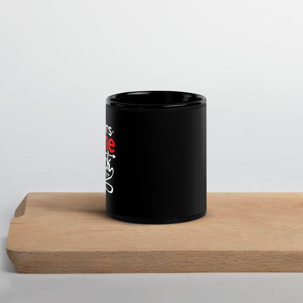 "It's Wine O'clock Somewhere" Black Glossy Mug