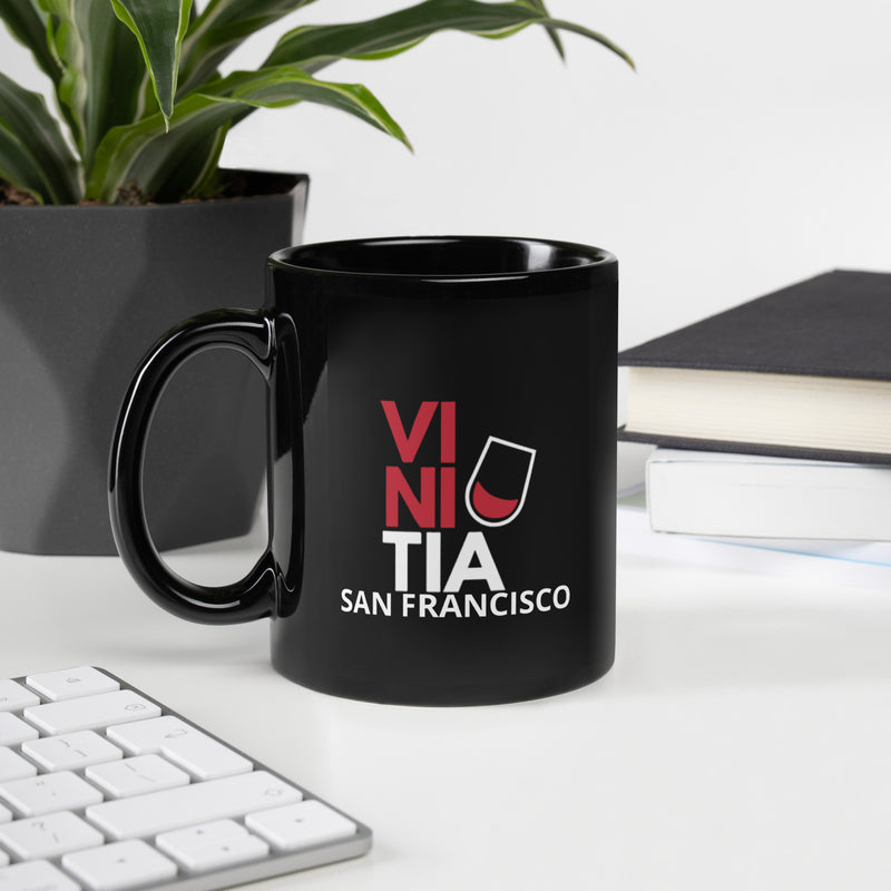 "VINITIA" Black Glossy Mug