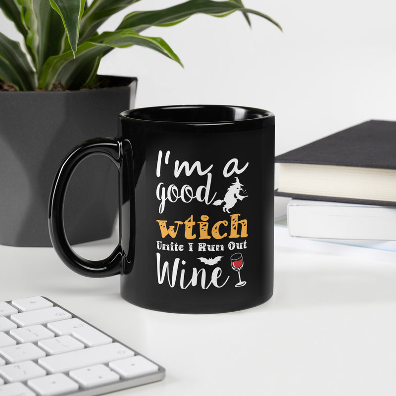 "I'm A Good Witch" Black Glossy Mug