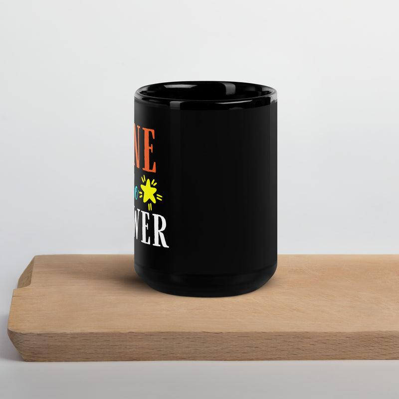 "Wine Is The Answer" Black Glossy Mug