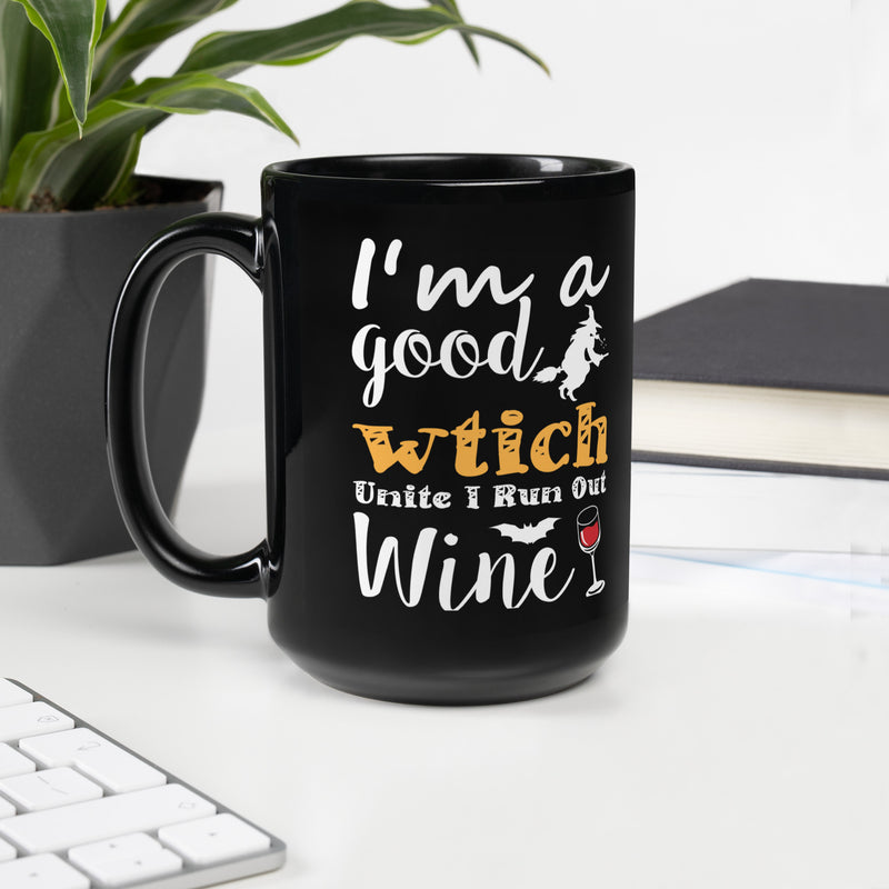 "I'm A Good Witch" Black Glossy Mug