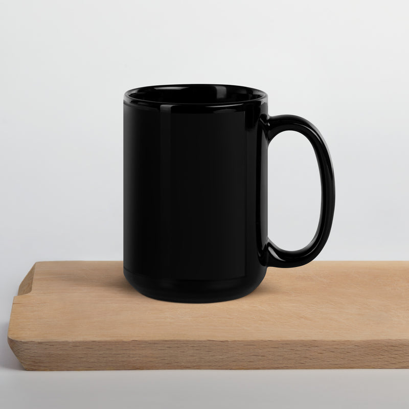 "As Long As We Have Wine" Black Glossy Mug