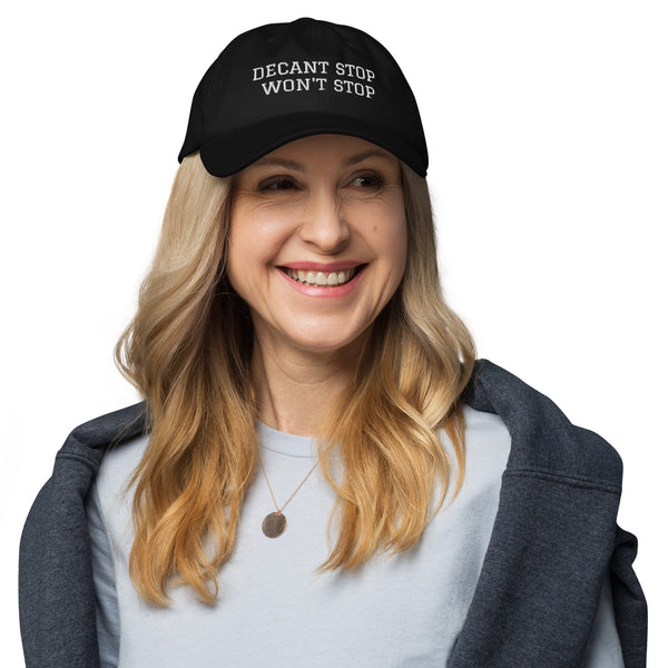 'Decant Stop, Won't Stop' hat