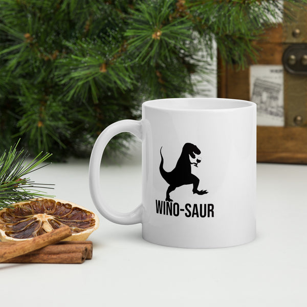 "WINO-SAUR" White glossy mug