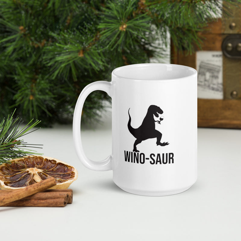 "WINO-SAUR" White glossy mug