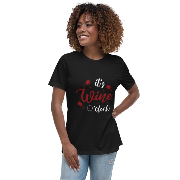 Camiseta ancha para mujer "Es la hora del vino"