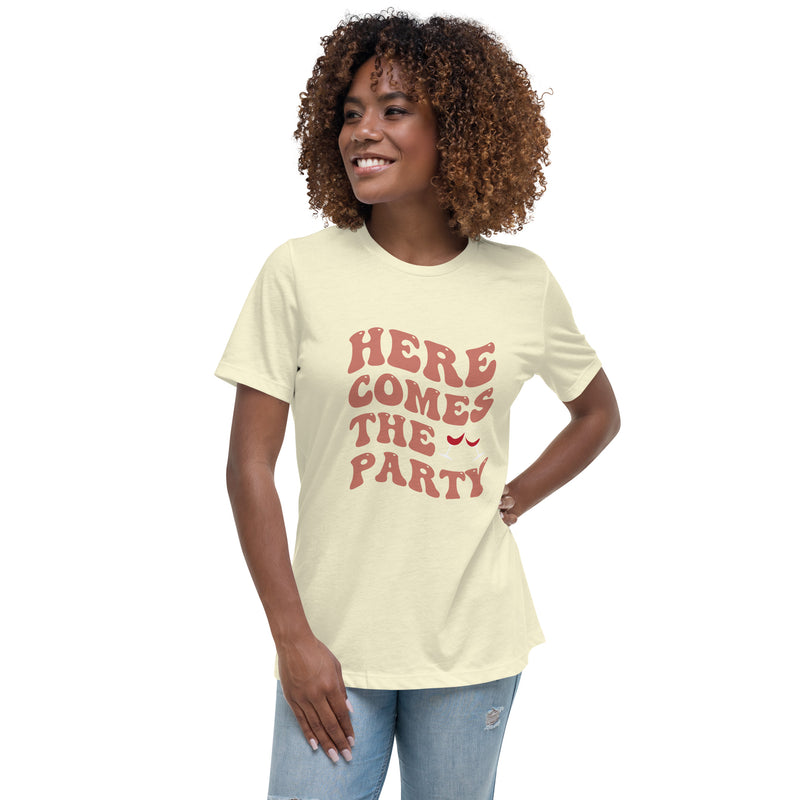 Camiseta ancha para mujer "Aquí viene la fiesta"