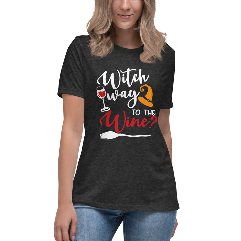 Camiseta ancha para mujer "Bruja camino al vino"