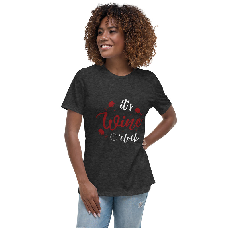 Camiseta ancha para mujer "Es la hora del vino"