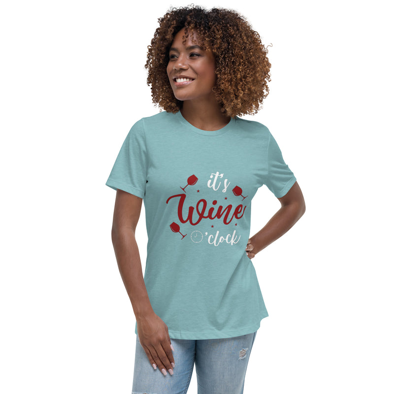 Camiseta ancha para mujer "Es la hora del vino"