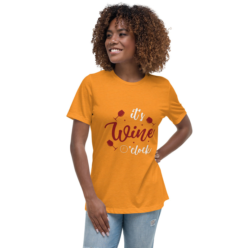 Camiseta ancha para mujer "Es la hora del vino"