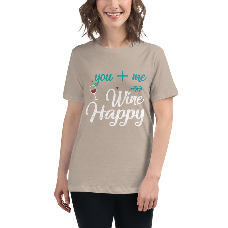 Camiseta ancha para mujer "Tú + Yo, vino feliz"