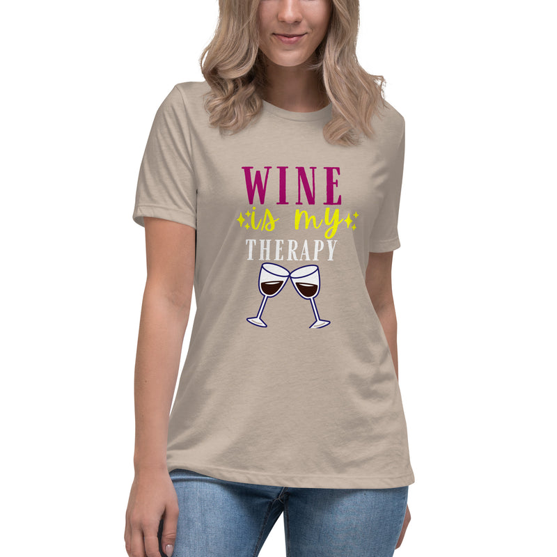 Camiseta ancha para mujer "El vino es mi terapia"