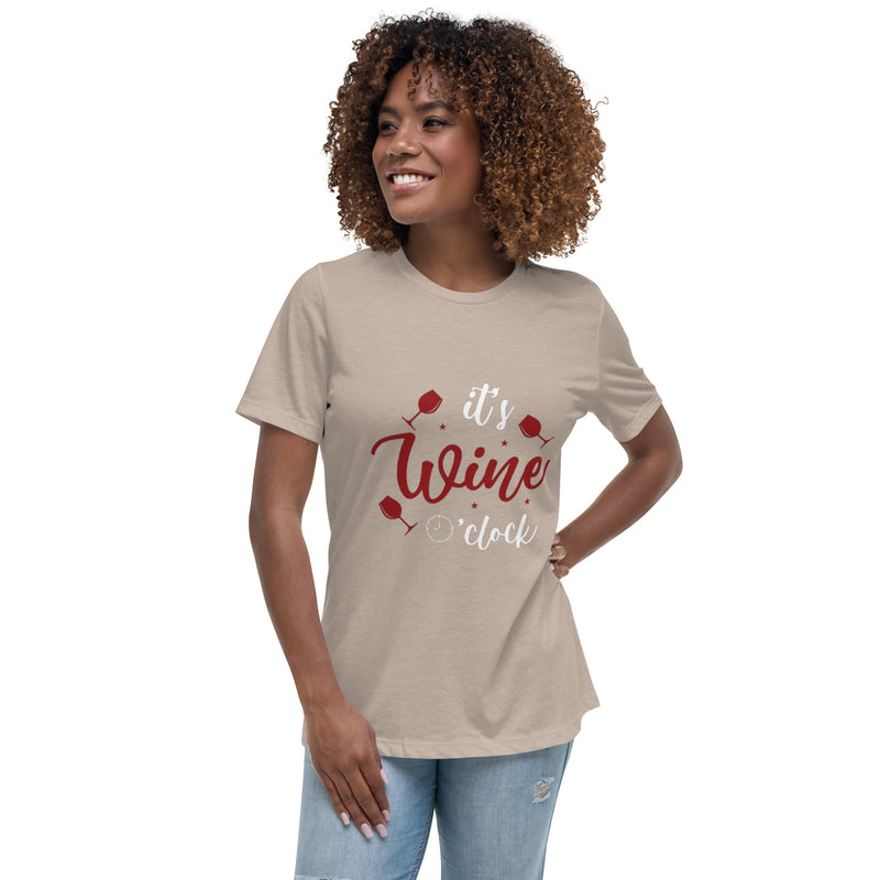 Camiseta ancha para mujer "Es la hora del vino"