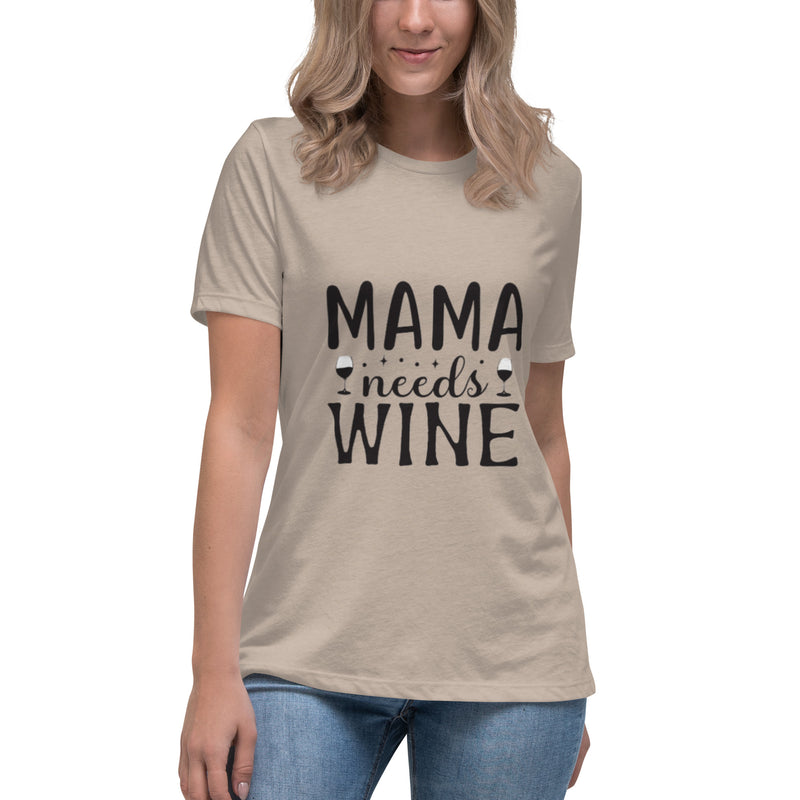 Camiseta ancha para mujer "Mamá necesita vino"