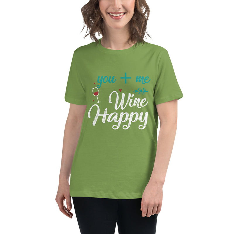 Camiseta ancha para mujer "Tú + Yo, vino feliz"