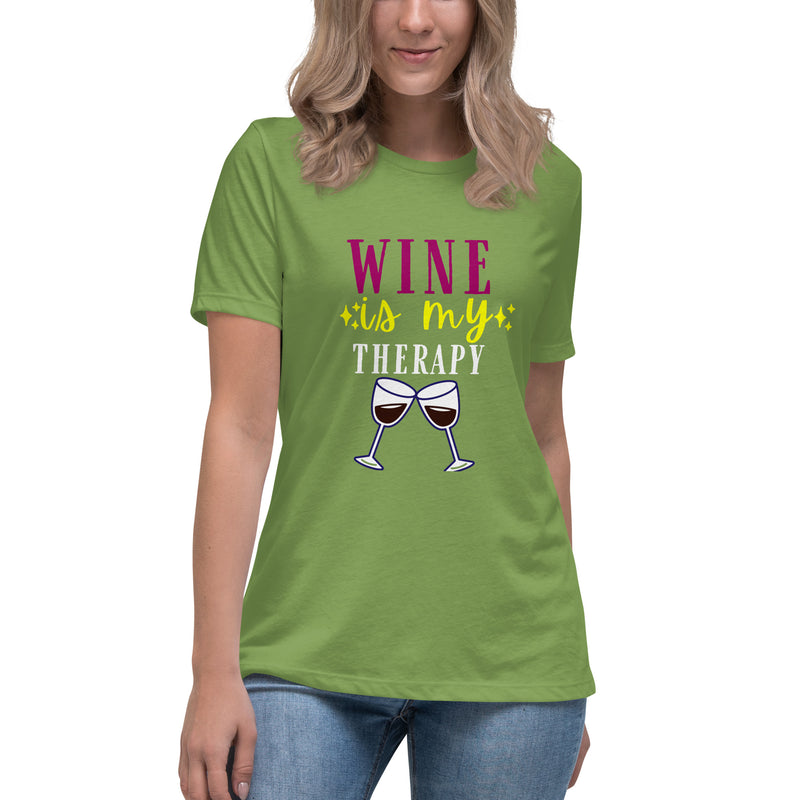 Camiseta ancha para mujer "El vino es mi terapia"