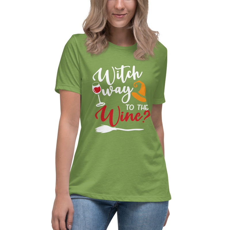 Camiseta ancha para mujer "Bruja camino al vino"