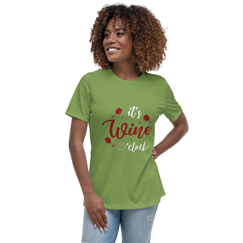 Camiseta ancha para mujer "Es la hora del vino"