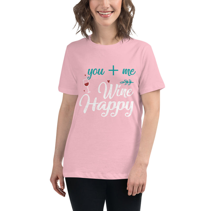 Camiseta ancha para mujer "Tú + Yo, vino feliz"