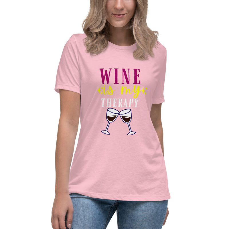 Camiseta ancha para mujer "El vino es mi terapia"