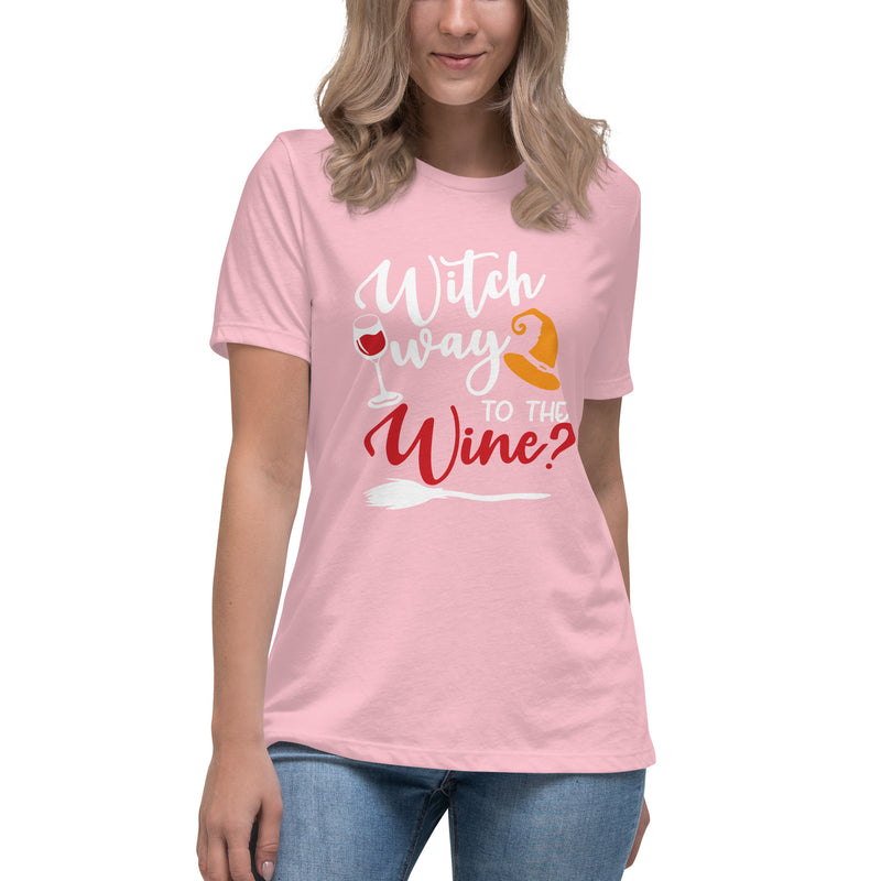 Camiseta ancha para mujer "Bruja camino al vino"