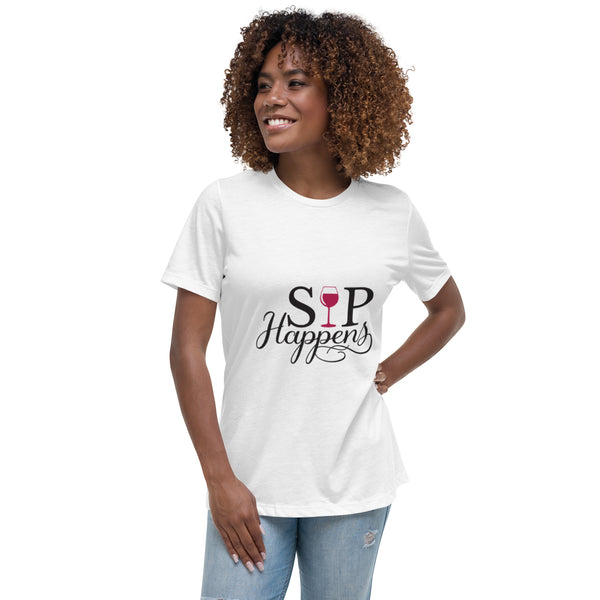 "SIP Happens" Women's Relaxed T-Shirt